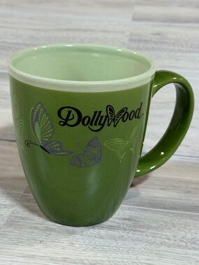 Dollywood Green Butterfly Ceramic Mug